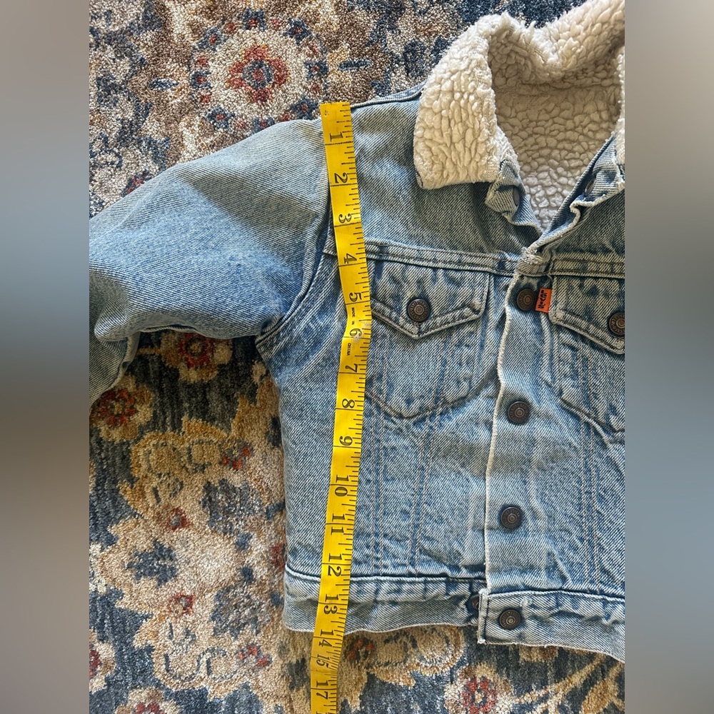 Vintage orange tab Little Levi’s Sherpa lined denim jacket 2T - Picture 14 of 14